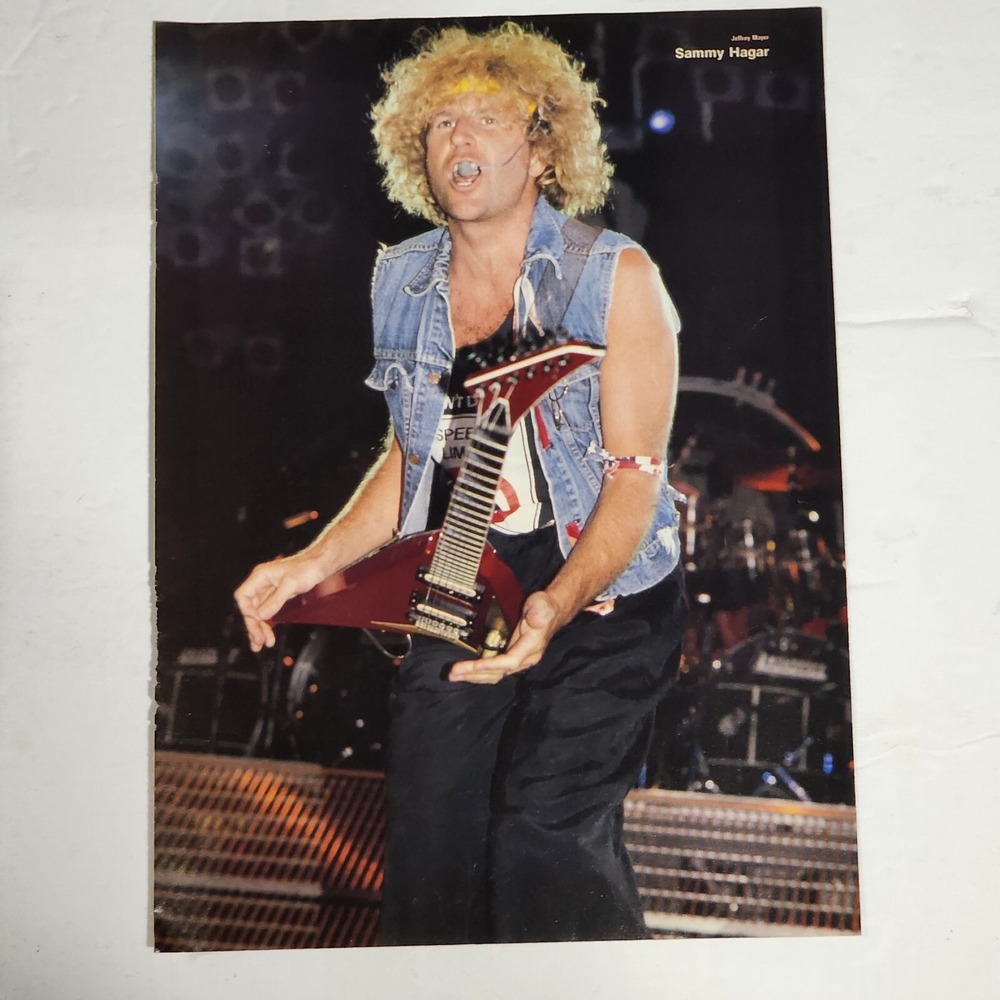 Sammy Hagar Van Halen hair band color pinup poster clipping vintage 80s 8x10